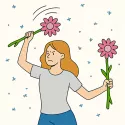 Packa na muchy Flower Power 47 cm