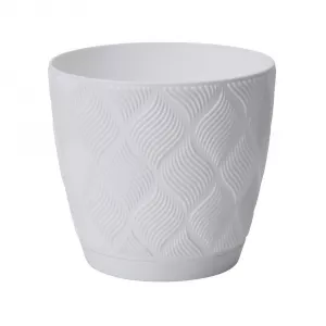 Doniczka Flow Petit Eco Wood 13 biała