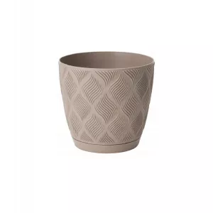 Doniczka z podstawą Flow Petit Eco Recycled 13 brązowa