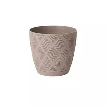 Doniczka z podstawą Flow Petit Eco Recycled 13 brązowa