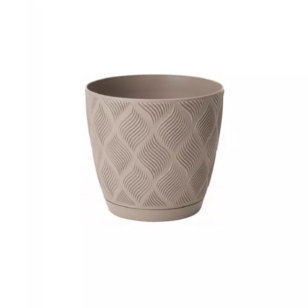 Doniczka z podstawą Flow Petit Eco Recycled 13 brązowa