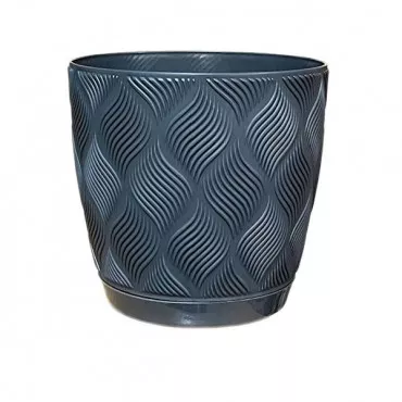 Doniczka z podstawą Flow Petit Eco Recycled 13 szara