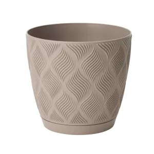 Doniczka Flow Petit Eco Wood 13 brązowa