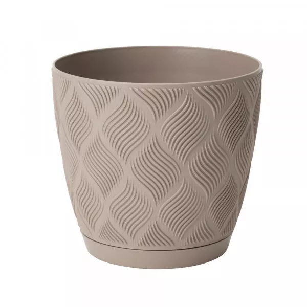 Doniczka Flow Petit Eco Wood 17 brązowa  