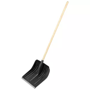 Łopata do śniegu plastikowa, rączka drewniana, felga aluminiowa 400x420 mm