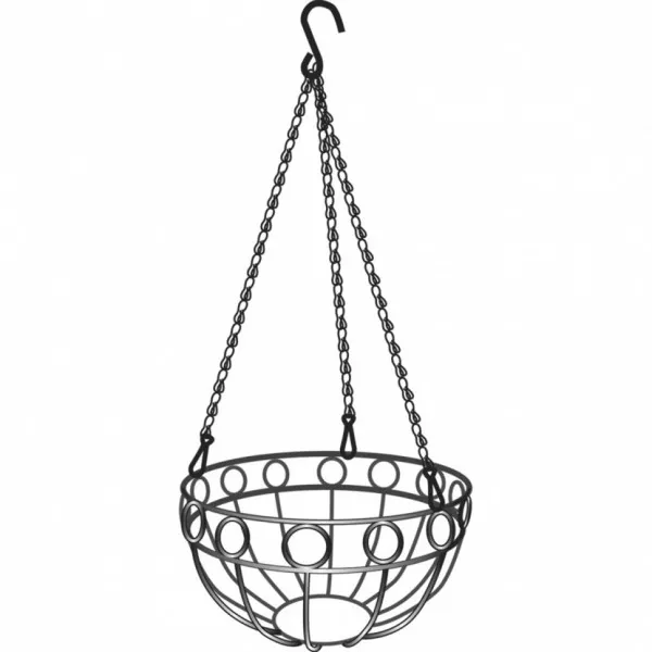 Stojak na kwiaty wiszący stalowy z łańcuchem 25,4 cm x 53,5 cm