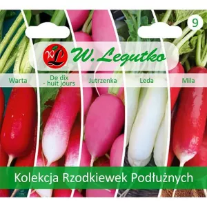 Kolekcja rzodkiewek długich, opakowanie zawiera 5 odmian